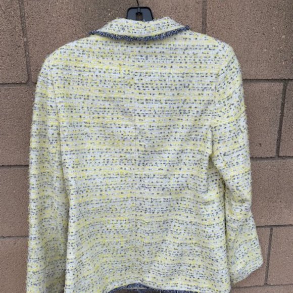 Helene Berman London Nubby Tweed Blazer in Yellow - Size Large - Picture 3 of 3